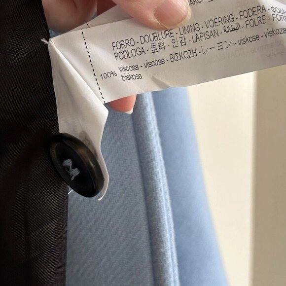 Zara Premium Collection Sky Blue Oversize Wool Blend Coat XS-M - Picture 5 of 8